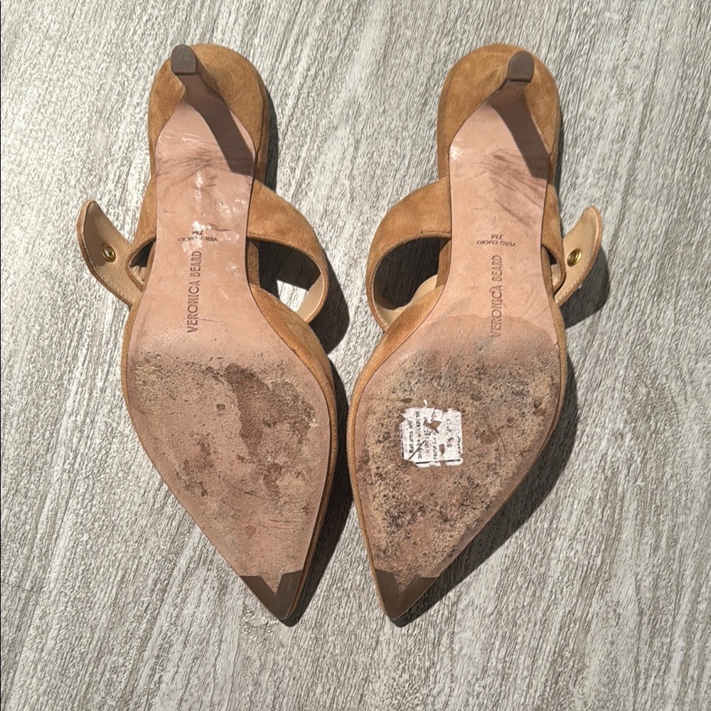 Veronica Beard leather and suede pointed toe strap heels - Picture 4 of 13